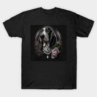 Gothic Basset Hound T-Shirt